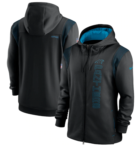 Men's  Black Jacksonville Jaguars 2021 Sideline Team Performance Full-Zip Hoodie